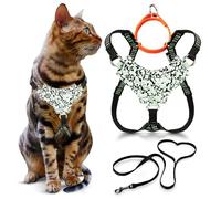 OutdoorBengal Always On™ Lightweight Cat Harness and Leash Escape Proof Set - Vest for All-Day Kitten Adventures - Adult Cats - Cat Leash and Harness Escape Proof + Leash (Black Reflective, M/L)