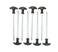 Outdoorer Twister, hard ground pegs, 17 cm long, the 8-piece screw-thread peg kit incl. transport bag
