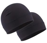 OutdoorEssentials Skull Cap - Thin Lightweight Beanie Hat Men and Women - Helmet Liner Caps Head Liners - Warm Womens and Mens Hats - Winter Running Hat Beanies - Black - 2 Pack