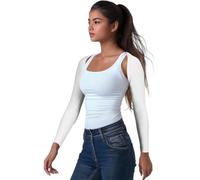 OutdoorEssentials Sun Shawl Cooling Sleeves - Golf UV Shawl Arm Sleeves - Arm Covers for Women - Shawl Golf Sun Sleeves for Sun Protection Large - White