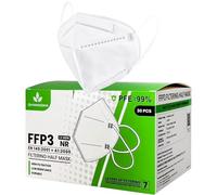 OutdoorGems FFP3 Face Masks Pack of 30 - CE & EN149 Certified, 7-Layer Disposable Respirators with >99% Filtration. Adjustable Nose Clip, Comfy Ear Loops. Ideal for Work, Travel & Medical Use.