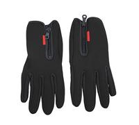 outdoorm 1 Pair Winter Screentouch Gloves Fleece Thermal Windproof with Zipper for Men Women Running Cycling Skiing (S)