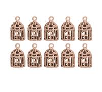 outdoorm 10PCS 1/12 1/6 Miniatures Bird Cage Mini Stainless Steel Dollhouse Decoration Bird Cage (Coffee)