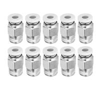 outdoorm 10Pcs Straight Pneumatic Fittings Silver M10 Thread 3D Printer Accessories PC4-01