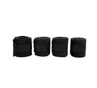 outdoorm 4pcs Horse Leg Wrap Self Adhesive Double Sided Fleece Horse Leg Bandages for Training Exercising (Black)