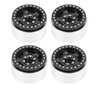 outdoorm 4pcs RC Car Wheel Professional Aluminium Alloy Replacement RC Wheel Rims for 1/10 RC Cars (Black)