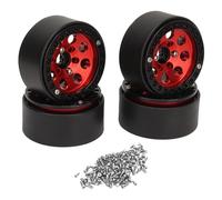outdoorm 4Pcs RC Wheel Rim 1.9 Inch Aluminum Alloy Stable RC Car Wheel Hub for Axial SCX10 II III (Red)