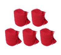 outdoorm 5 Rolls Chiffon Ribbon Red Fringe Chiffon Ribbon Decorative Ribbon for Handicrafts Invitations Floral Arrangements