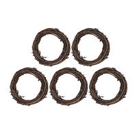 outdoorm 5Pcs Natural Grapevine Wreath Rings Parrot Rattan Vine Branch Wreath Hoops for DIY Decor