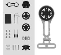 outdoorm Bike Computer Mount Adjustable Angle Front Extension Bracket Cycling Holder for Mountain Road Bikes Space-saving Miniature Design Black (titanium)