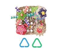 outdoorm Bird Foraging Wall Toy Edible Woven Climbing Hammock Mat with Colorful Chewing Toys for Parrot Lovebirds Parakeets Budgerigars