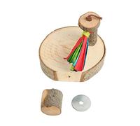 outdoorm Bird Round Wooden Stand Platform Natural Thick Sturdy Bird Cage Perch Platform for Cockatiel Budgerigar (M)
