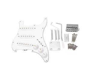 outdoorm DIY Electric Guitar Kit with Prewired Loaded Pickguard Bridge System Neck Plate for Upgrade Repair