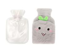 outdoorm Hot Water Bottle Explosion Proof Detachable Plush Cover Prevent Scald Hot Water Bag (Light Grey)