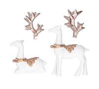 outdoorm Nordic Style Geometric Standing Sitting Elk Sculpture Resin Deer Statue Tabletop Ornaments