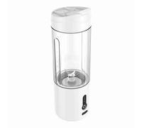 outdoorm Portable Blender Cup USB Electric Fruit Juicer Rechargeable Juice Mixer 530ml with 6 Blades for Outdoor Sports Travel Camping (White)
