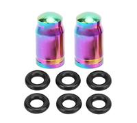 outdoorm RISK Bicycle Air Nozzle Cap Titanium Alloy Mechanical Property Bike Tire American Valve Cap Dustproof (Shiny; 3x2.6mm)