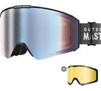 OutdoorMaster Falcon Zeiss Ski Goggles Set Black Frame Uniform ML Blue Frozen VLT 18.6% for Adults