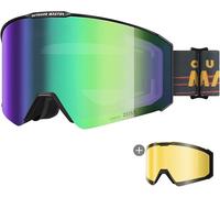 OutdoorMaster Falcon Zeiss Ski Goggles Set Black Frame Uniform ML Green 18% for Adults