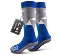 OutdoorMaster Kids Ski Socks - Merino Wool Ski Snowboard Socks, Kids Thermal Socks with OTC Design w/Non-Slip Cuff,Knee High Warm Socks for Cold Weather,Outdoor Winter Sports- 2 Pairs