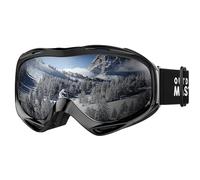 OutdoorMaster OTG Ski Goggles - Over Glasses Ski/Snowboard Goggles for Men, Women & Youth - 100% UV Protection (Black Frame + VLT 10% Grey Lens with REVO Silver)