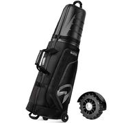 OutdoorMaster Padded Golf Club Travel Bag Half Case with Wheels - Grey&Black