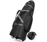 OutdoorMaster Padded Golf Travel Bag with Reinforced Wheels | 900D Oxford Fabric, Wear-Resistant, Waterproof, Accessories Compartment, Soft-Sided Golf Club Bag, Airline Travel