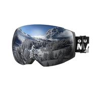 OutdoorMaster PRO Ski Goggles PRO for Men&Women-Black Frame Grey Lens with Silver VLT10%