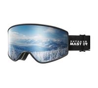 OutdoorMaster Pulse Ski Goggles, Frameless OTG Cylindrical Snow Goggles with Lock & Fit Lens Change System for Men, Women & Youth, Silver Vlt 15%