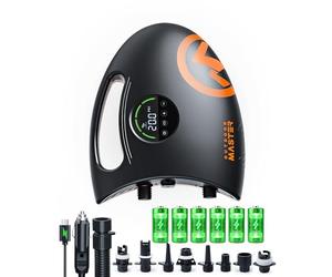 OutdoorMaster Shark 2S 88.8Wh Electric Paddle Board Pump Inflate & Deflate | 88.8Wh Rechargeable SUP Air Pump, One Charge for 6 SUPs,12V/15.8V DC Input, Digital Display, 20PSI, Auto-Off, 8 Nozzles