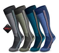 OutdoorMaster Thermolite Merino Wool Ski Socks, Compression Thermal Snowboarding Socks for Unisex Men & Women, Cold Weather