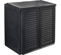 OutdoorOasis Outdoor Storage Box Maxi Cabinet with 3-Door Easy Access and Gas Spring Hinged Lid, Anthracite Grey, 117x74x110cm, 17.2kg