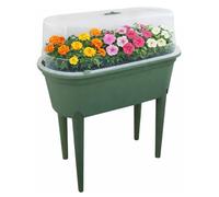 OutdoorOasis Raised Beds for Garden & Patio Planter with Greenhouse Cover - Elevated Mini Propagator on Legs for Vegetables, Herbs & Seeds - Portable Plastic Grow House (83cm), Green