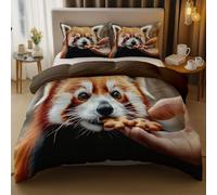 Outdoors animals pandas Duvet Cover Sets - Multicolor Brushed Microfiber Duvet Cover Single Ultrasoft Hypoallergenic Reversible 3 PCS Bedding Set With Zipper Closure