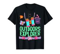 Outdoors Explorer Zookeeper Bugs Flowers Safari Girls T-Shirt