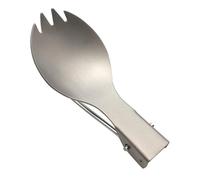 Outdoors Folding Spork - Titanium Spork Spoon Fork with Folding Handle | Folding Handle for Camping Backpacking Hiking Fishing Or Other Outdoor Activities