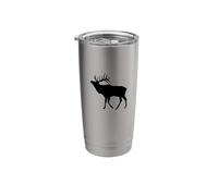 Outdoors Hunting Rocky Mountain Elk in Silhouette Stainless Steel Insulated Tumbler