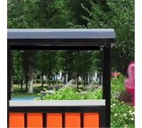Outdoors Imitation Wood Outdoor Garbage Can Retro Metal Trash Bin for Commercial Public Area Garbage Can