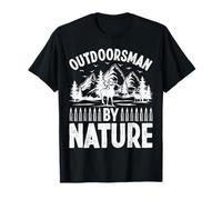 Outdoorsman By Nature Hunting Mountain Deer T-Shirt