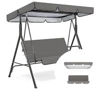 OutdoorSwingCanopy&CushionReplacementWaterproof210DOxfordWindproofCoverfor23SeaterPatioHammockChairGreySize:249x185x18cm