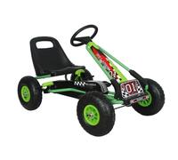 OutdoorToys A1 Pedal Ride On Go Kart with Adjustable Seat (Green) | OutdoorToys | Pedal Go Kart with Adjustable Seat, Kid Powered, Durable Steel Frame