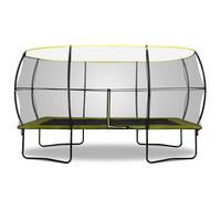Rebo® 10 X 14ft Rectangular Base Jump II Trampoline With Halo II Enclosure | OutdoorToys | Kids' Outdoor Trampoline for Gardens, Enclosure Included, Children's Play Equipment