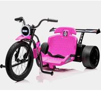 Outdoortoys Drift 24V Electric Ride on Trike┃Unique Trike design┃Drift function┃Hand Accelerator┃Adjustable Seat┃Front Light┃Rear slick drift wheels┃OutdoorToys┃3 Colour Options┃Pink┃