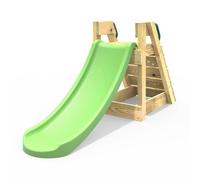 OutdoorToys Free Standing Garden Wave Slide with Wooden Platform - 3 Sizes in 3 Colours in Green OutdoorToys Green