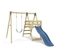OutdoorToys Glide Wooden Single Swing Sets with 6ft Slide & Swing Seat Orchid Navy OutdoorToys Navy
