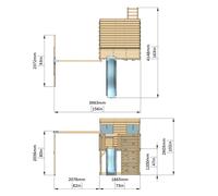 OutdoorToys PolarPlay Climbing Platform & Playhouse with Double Swing - Nils with Trapeze Dusky Pink OutdoorToys Pink