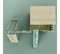 OutdoorToys PolarPlay Climbing Platform & Playhouse with Single Swing & Climbing Wall - Emil Baby Dusky Pink OutdoorToys Pink