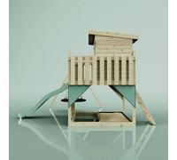 OutdoorToys PolarPlay Climbing Platform & Playhouse with Single Swing - Nils Nest Dusky Pink OutdoorToys Pink