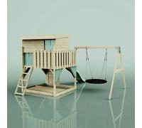 OutdoorToys PolarPlay Climbing Platform & Playhouse with Single Swing - Nils Nest Ice Blue OutdoorToys Blue
