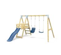 OutdoorToys Premium Double Garden Swing with Deck for Kids & Baby - Navy Blue OutdoorToys Blue